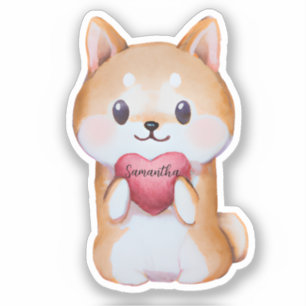 Shiba Inu Holding A Heart