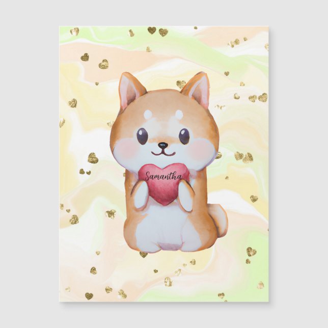 Shiba Inu Holding A Heart (Front)