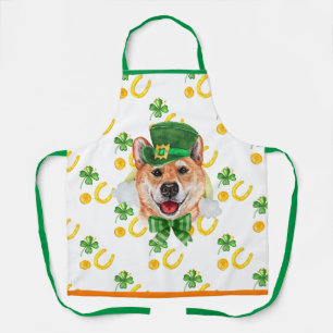 Shiba Inu Holiday Home Decor St Patrick's Day Dog Apron