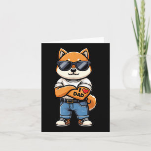 Shiba Inu I Love Dad Funny Dog Tattoo  Card