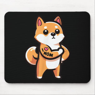 Shiba Inu I Love Mum Funny Dog Tattoo  Mouse Mat