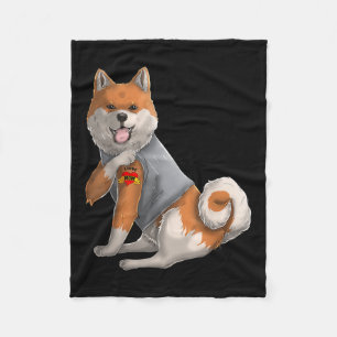 Shiba Inu I Love Mum Tattoo Dog Shirt Funny Mother Fleece Blanket