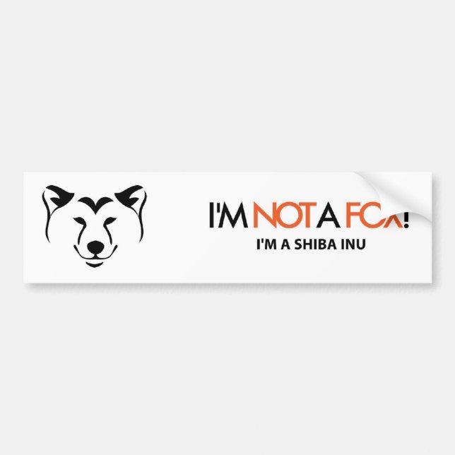 Shiba Inu: I'm Not a Fox Bumper Sticker (Front)