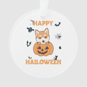 Shiba Inu In Pumpkin Sweet Dogs Happy Halloween Ornament