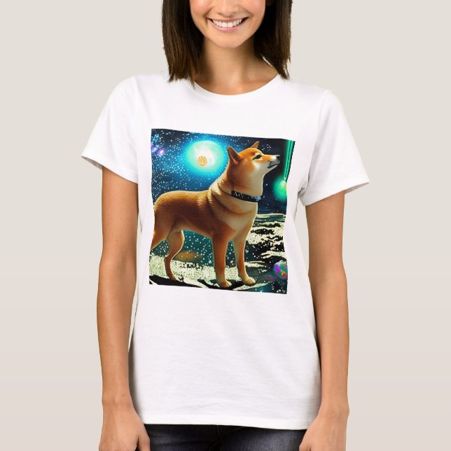 Shiba Inu in Space  T-Shirt (Front)