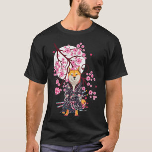 Shiba Inu  Japanese Aesthetic  Sakura Cherry Bloss T-Shirt
