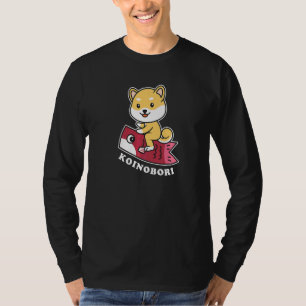 Shiba Inu Japanese Koi Fish Koinobori Flag Carp St T-Shirt