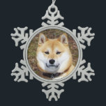 Shiba Inu-Kumako Snowflake Pewter Christmas Ornament<br><div class="desc">Kumako shiva inn dog photo template</div>