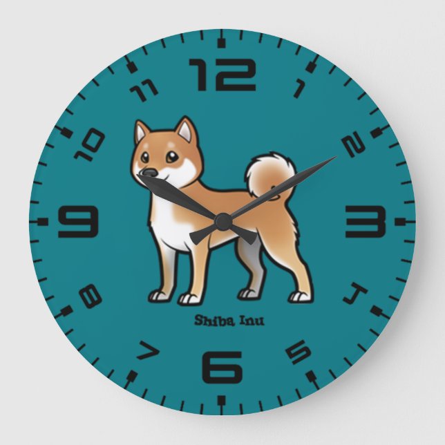 shiba inu large clock (Front)