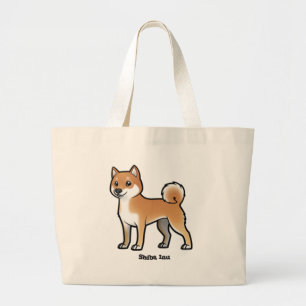 shiba inu large tote bag