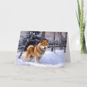 Shiba Inu Let It Snow Christmas  Card