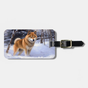 Shiba Inu Let It Snow Christmas  Luggage Tag