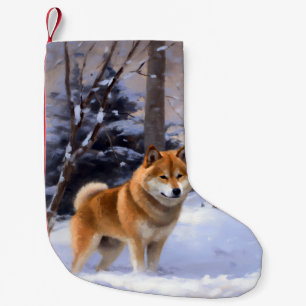 Shiba Inu Let It Snow Christmas  Small Christmas Stocking