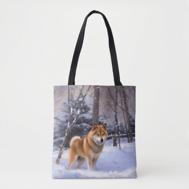 Shiba Inu Let It Snow Christmas  Tote Bag (Front)