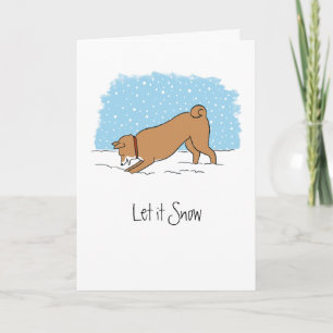 Shiba Inu Let It Snow - Happy Dog Christmas Holiday Card