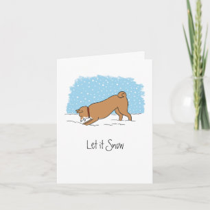 Shiba Inu Let It Snow - Happy Dog Christmas Xmas Holiday Card