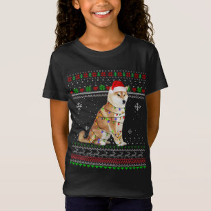 Shiba Inu Lights Funny Christmas Pajama Gift Xmas T-Shirt