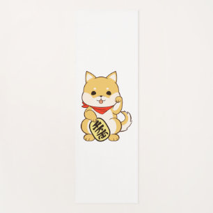 Shiba Inu Lucky Cat Pose Yoga Mat