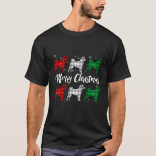 Shiba Inu Merry Christmas Argyle Dog T-Shirt
