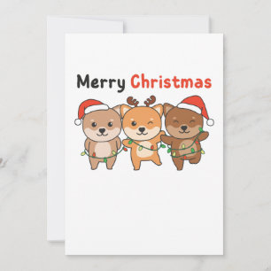 Shiba Inu Merry Christmas Cute Dogs Holiday Card