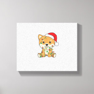 Shiba Inu Merry Christmas Dogs Christmas Canvas Print