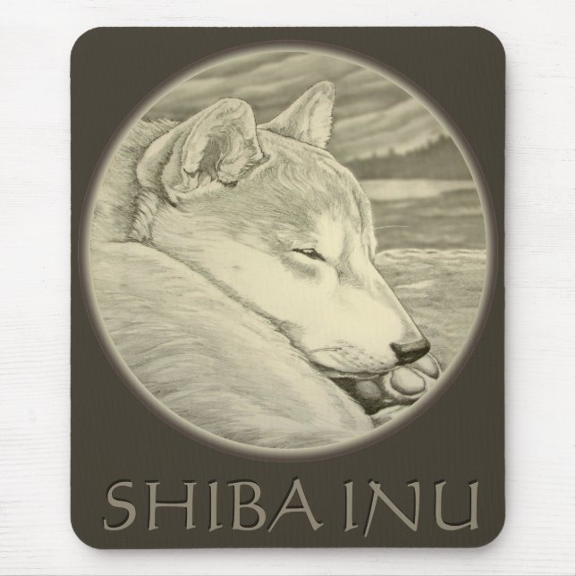 Shiba Inu Mousepad Gifts Ancient Wolf Dogs Gifts (Front)