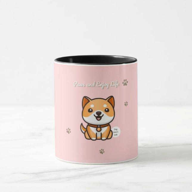Shiba Inu Mug “Paws and Enjoy Life” (Center)