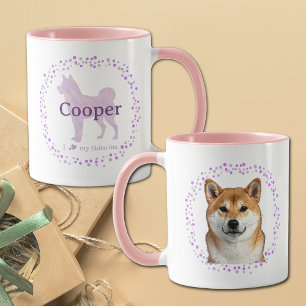 Shiba Inu Mug – Personalised Pastel Lavender Gift