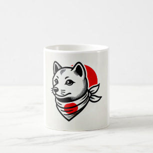 Shiba Inu Mug with Japanese Flag Scarf
