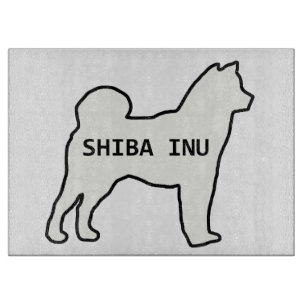 Shiba Inu name silhouette cream Cutting Board