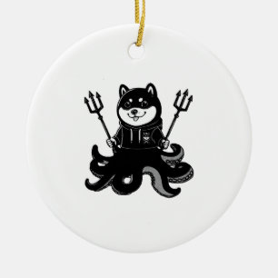 Shiba Inu octopus Ceramic Tree Decoration