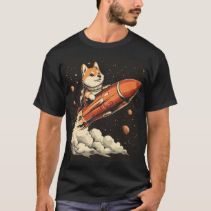 Shiba Inu on a Rocket  T-Shirt