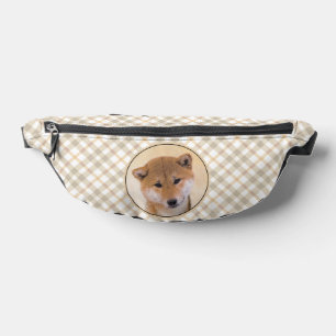 Shiba Inu Painting Red Cute Original Pet Dog Art Bum Bags