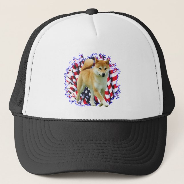 Shiba Inu Patriot Trucker Hat (Front)