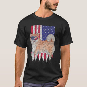 Shiba Inu Patriotic Dog USA Pride American Flag T-Shirt