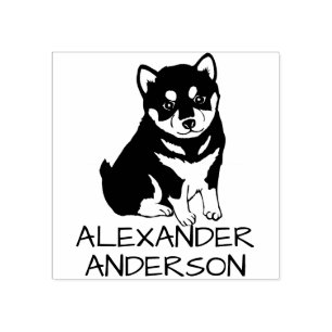 Shiba Inu Personalise Rubber Stamp