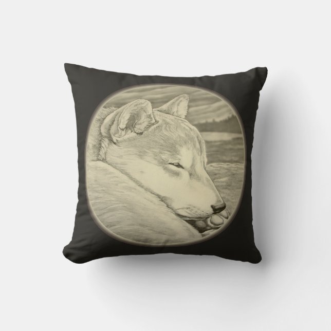 Shiba Inu Pillow Dog Lover Art Throw Pillows (Front)
