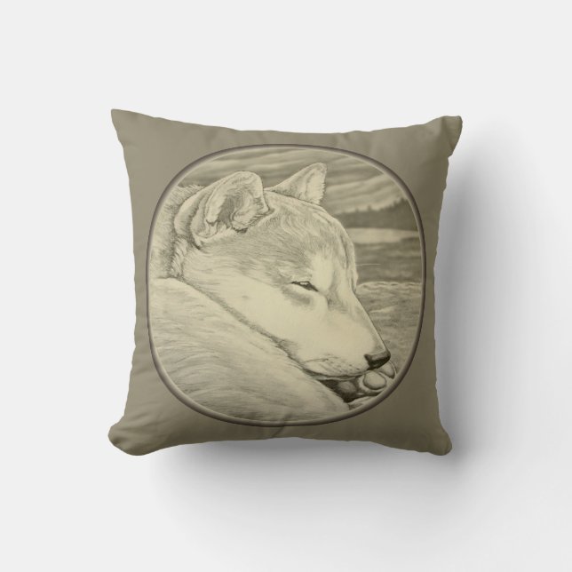 Shiba Inu Pillow Dog Lover Art Throw Pillows (Front)
