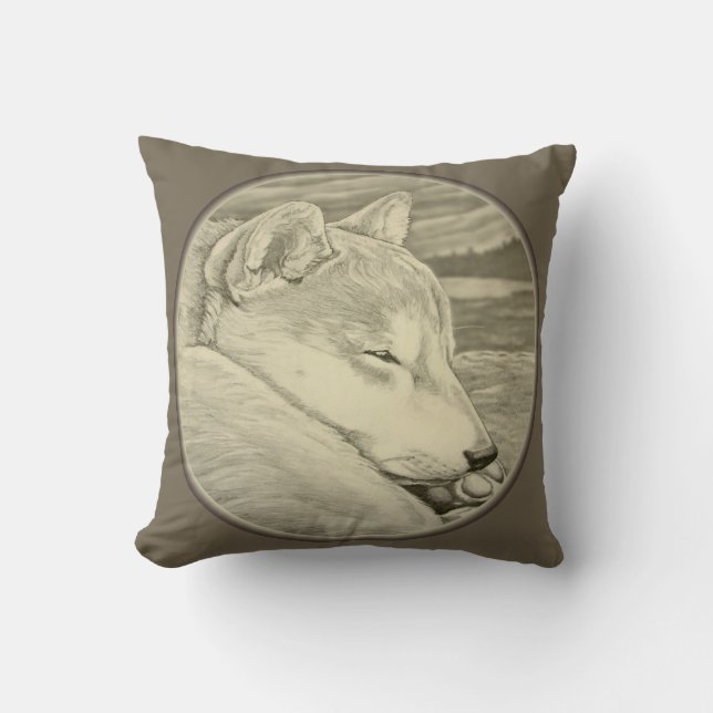 Shiba Inu Pillow Dog Lover Art Throw Pillows (Front)
