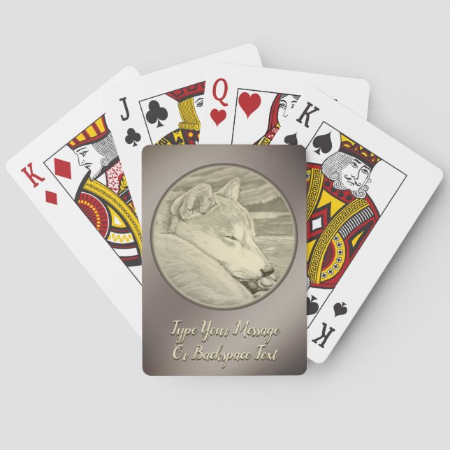 Shiba Inu Playing Cards Personalised Dog Cards (Back)