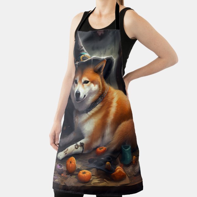 Shiba Inu Pumpkins Halloween Scary Apron (Insitu)