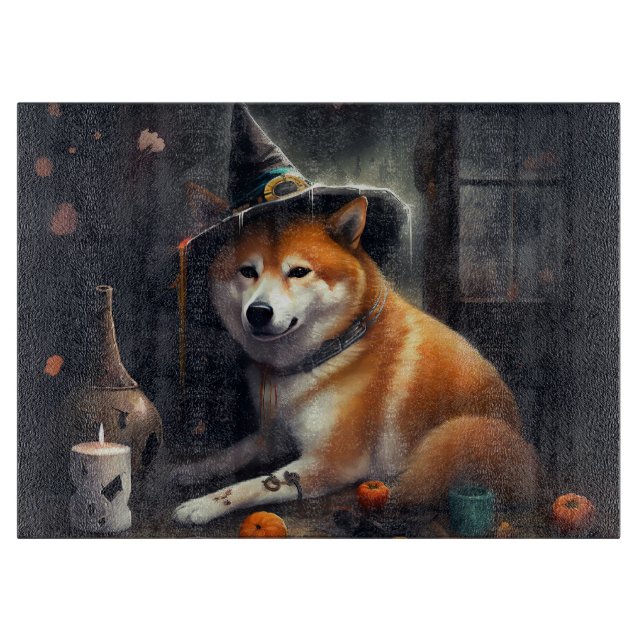 Shiba Inu Pumpkins Halloween Scary Cutting Board (Front)