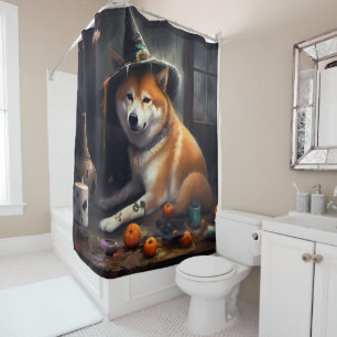 Shiba Inu Pumpkins Halloween Scary Shower Curtain