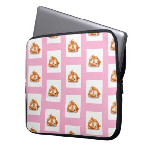 shiba inu puppies on the back pattern laptop case