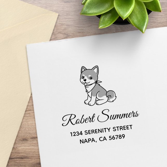 Shiba Inu Puppy Dog Address Rubber Stamp (Creator Uploaded)