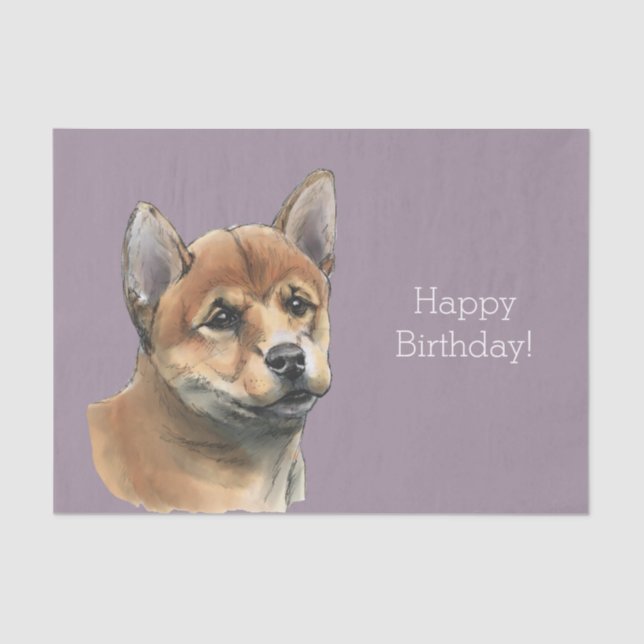 Shiba Inu Puppy Drawing Tissue Paper (Front)