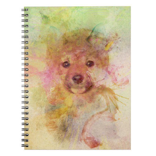 Shiba Inu Puppy Watercolor Notebook (Front)