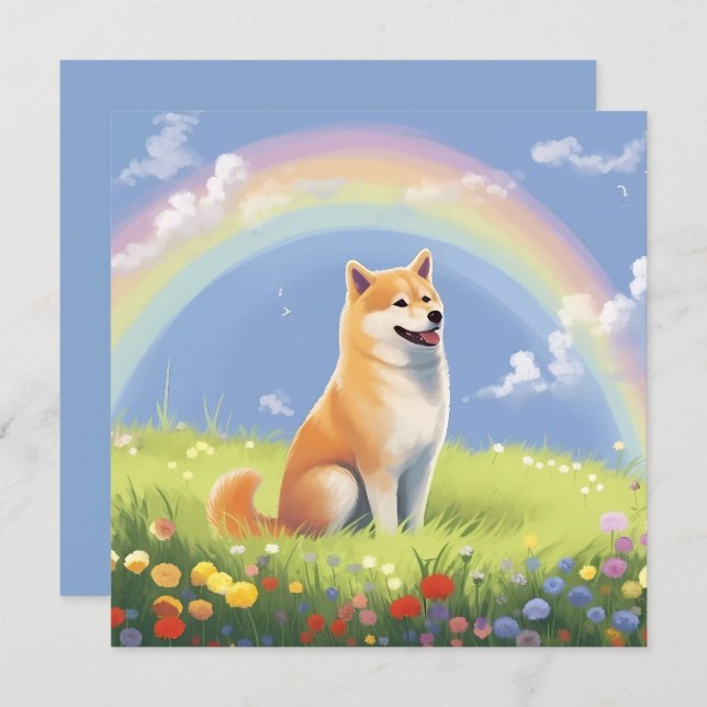Shiba Inu Rainbow Bridge Custom Dog Name Sympathy (Front/Back)