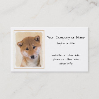 Shiba Inu (Red) Painting - Original Dog Art Business Card