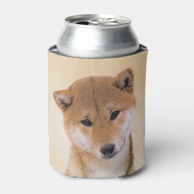Shiba Inu (Red) Painting - Original Dog Art Can Cooler (Can Front)